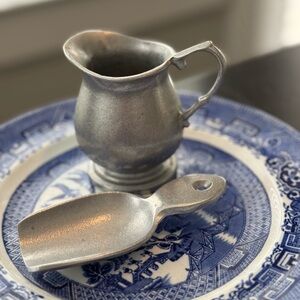 Wilton Pewter Creamer and Scoop Set